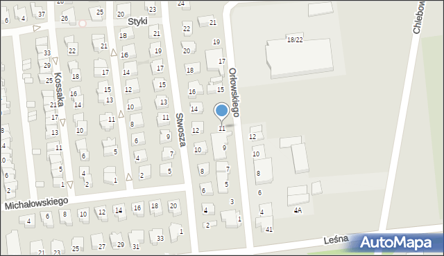 Działdowo, Orłowskiego Aleksandra, 11, mapa Działdowo