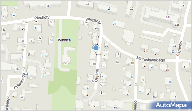 Elbląg, Orężna, 12, mapa Elbląga