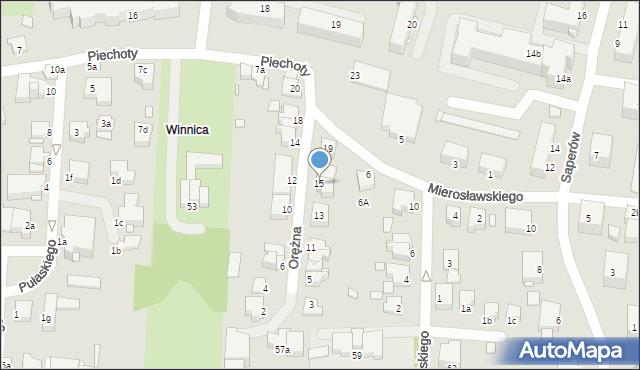 Elbląg, Orężna, 15, mapa Elbląga