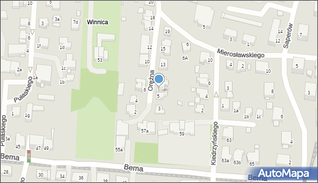 Elbląg, Orężna, 7, mapa Elbląga