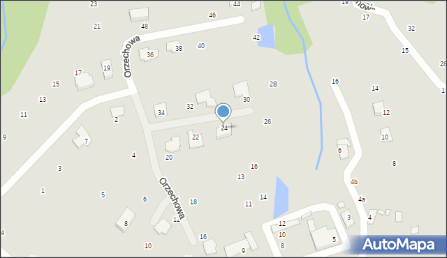 Elbląg, Orzechowa, 24, mapa Elbląga