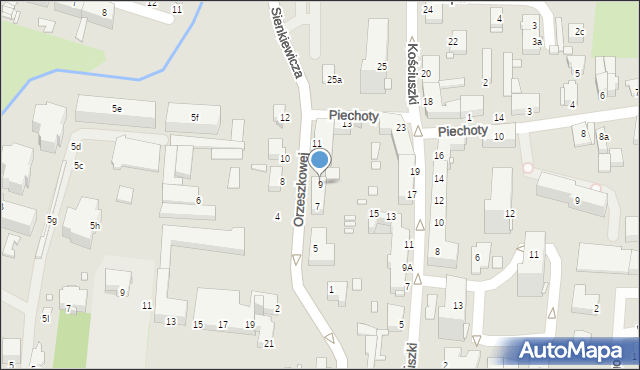 Elbląg, Orzeszkowej Elizy, 9, mapa Elbląga