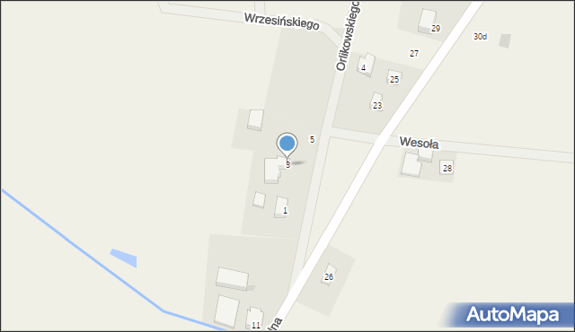 Ełganowo, Orlikowskiego Wiktora, 3, mapa Ełganowo