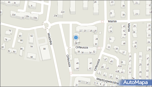 Gdańsk, Orfeusza, 26, mapa Gdańska