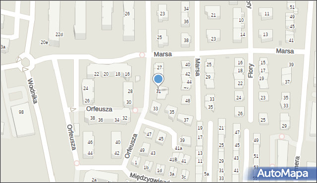 Gdańsk, Orfeusza, 31, mapa Gdańska