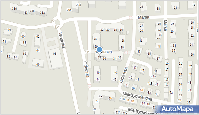 Gdańsk, Orfeusza, 38, mapa Gdańska