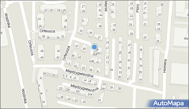Gdańsk, Orfeusza, 41a, mapa Gdańska
