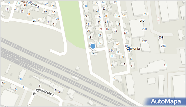 Gdynia, Orzechowa, 14, mapa Gdyni