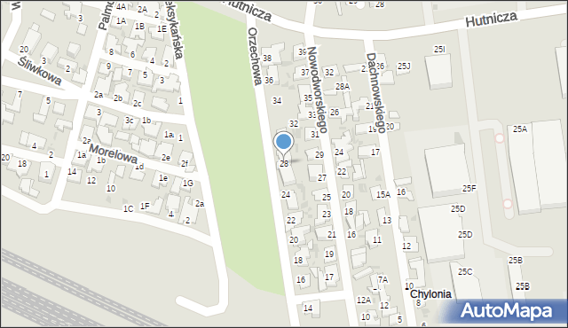 Gdynia, Orzechowa, 28, mapa Gdyni