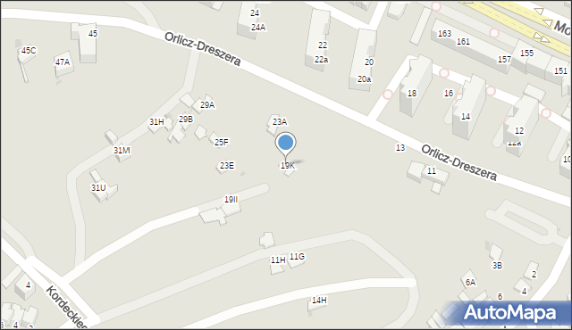 Gdynia, Orlicz-Dreszera Gustawa, gen., 19K, mapa Gdyni