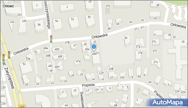 Gdynia, Orłowska, 43A, mapa Gdyni