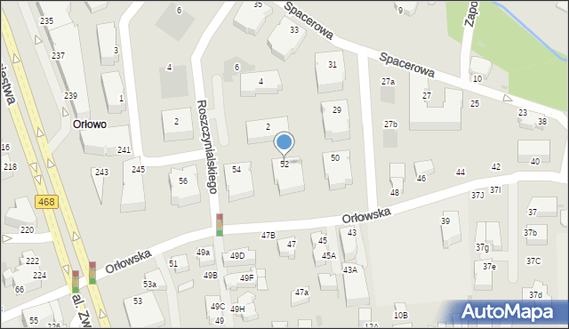 Gdynia, Orłowska, 52, mapa Gdyni