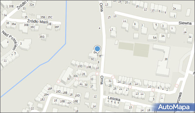 Gdynia, Orna, 6B, mapa Gdyni