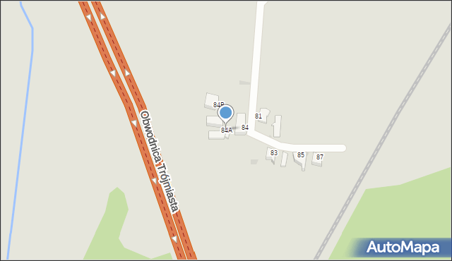 Gdynia, Orna, 84A, mapa Gdyni