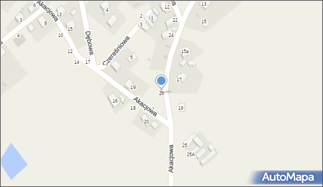 Gęsiniec, Orzechowa, 26, mapa Gęsiniec