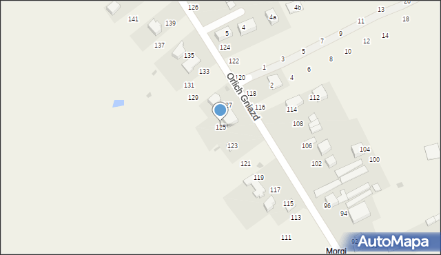 Giebułtów, Orlich Gniazd, 125, mapa Giebułtów