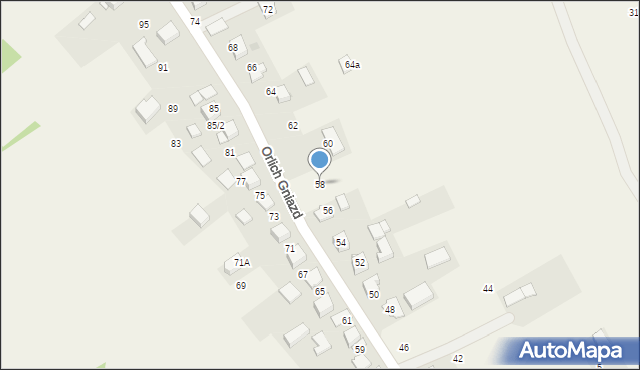 Giebułtów, Orlich Gniazd, 58, mapa Giebułtów