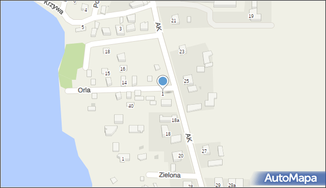 Giewartów, Orla, 1, mapa Giewartów