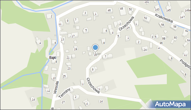 Gilowice, Orzechowa, 10, mapa Gilowice