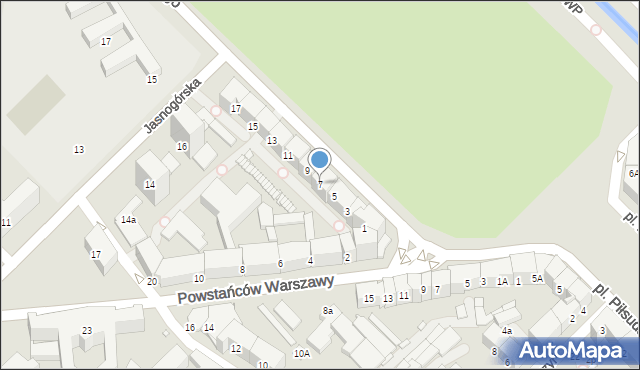 Gliwice, Orlickiego Feliksa, 7, mapa Gliwic