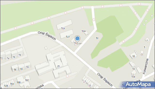 Gliwice, Orląt Śląskich, 51, mapa Gliwic