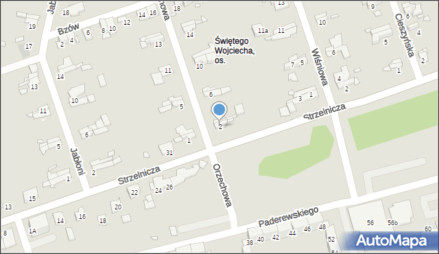 Gliwice, Orzechowa, 2, mapa Gliwic