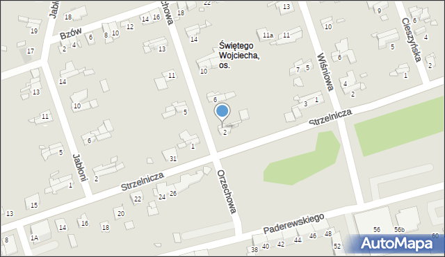 Gliwice, Orzechowa, 4, mapa Gliwic