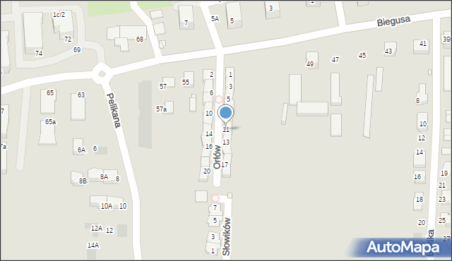 Gliwice, Orłów, 11, mapa Gliwic