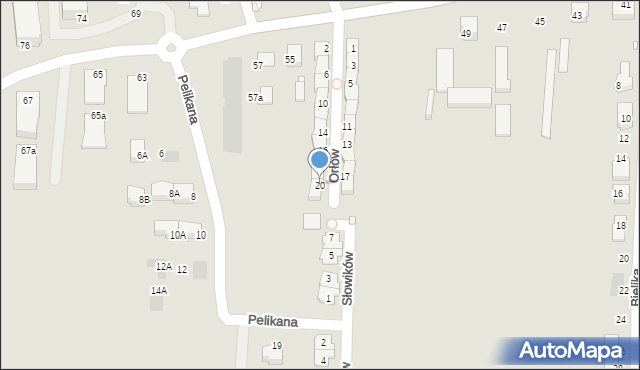 Gliwice, Orłów, 20, mapa Gliwic