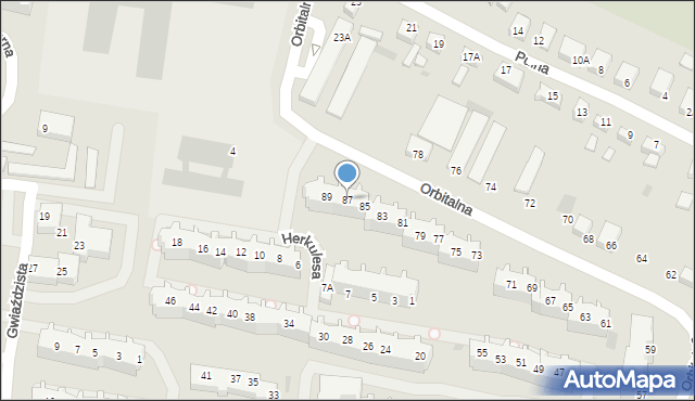 Głogów, Orbitalna, 87, mapa Głogów