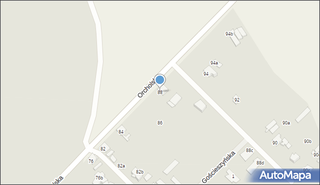 Gniezno, Orcholska, 88, mapa Gniezna