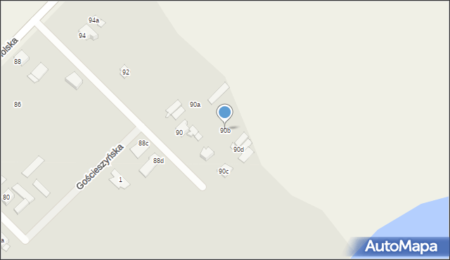 Gniezno, Orcholska, 90b, mapa Gniezna