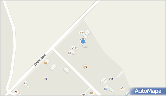 Gniezno, Orcholska, 96, mapa Gniezna