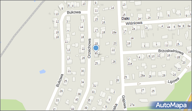 Gniezno, Orzechowa, 23, mapa Gniezna