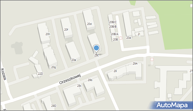 Gniezno, Orzeszkowej Elizy, 20c, mapa Gniezna