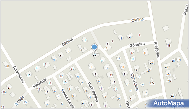 Golina, Orchowskiego, 21, mapa Golina