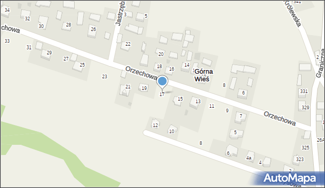 Górna Wieś, Orzechowa, 17, mapa Górna Wieś