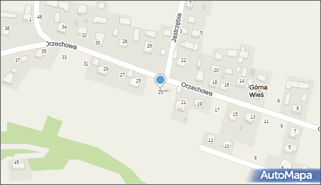 Górna Wieś, Orzechowa, 23, mapa Górna Wieś