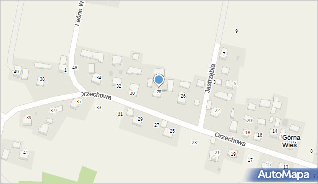 Górna Wieś, Orzechowa, 28, mapa Górna Wieś