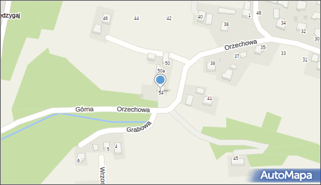 Górna Wieś, Orzechowa, 54, mapa Górna Wieś