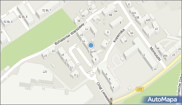 Gorzów Wielkopolski, Orląt Lwowskich, 10, mapa Gorzów Wielkopolski