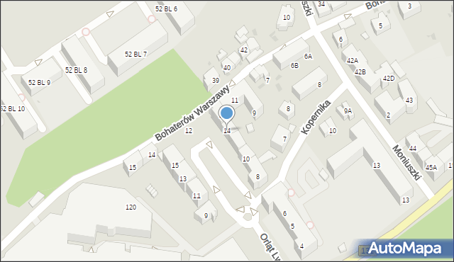 Gorzów Wielkopolski, Orląt Lwowskich, 14, mapa Gorzów Wielkopolski