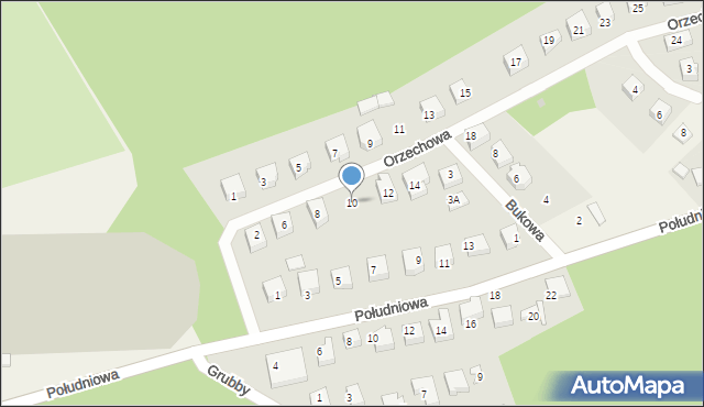 Gościcino, Orzechowa, 10, mapa Gościcino