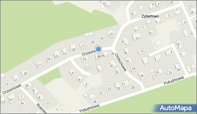 Gościcino, Orzechowa, 26, mapa Gościcino