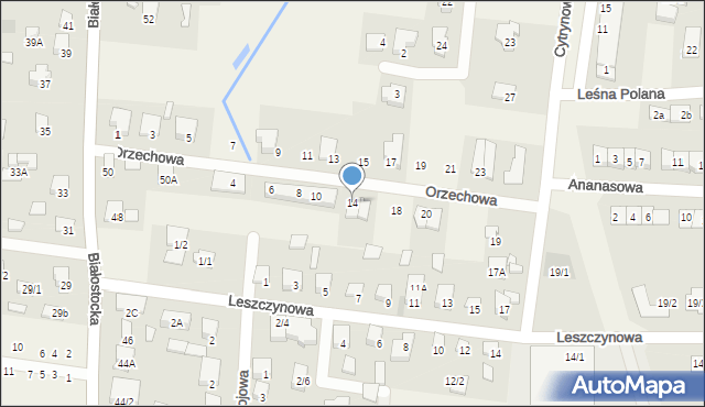 Grabówka, Orzechowa, 14, mapa Grabówka