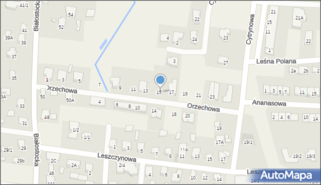Grabówka, Orzechowa, 15b, mapa Grabówka