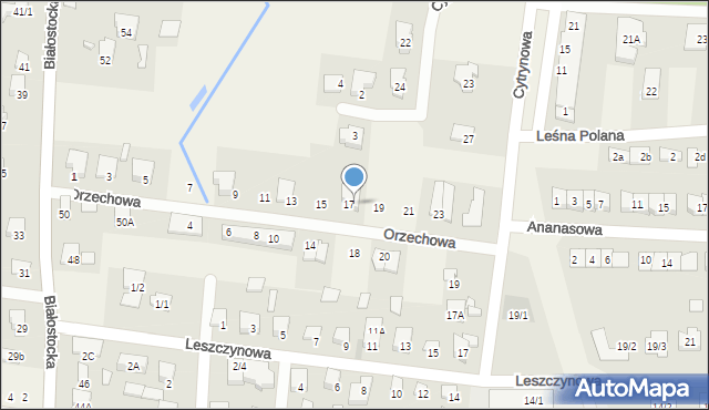 Grabówka, Orzechowa, 17b, mapa Grabówka