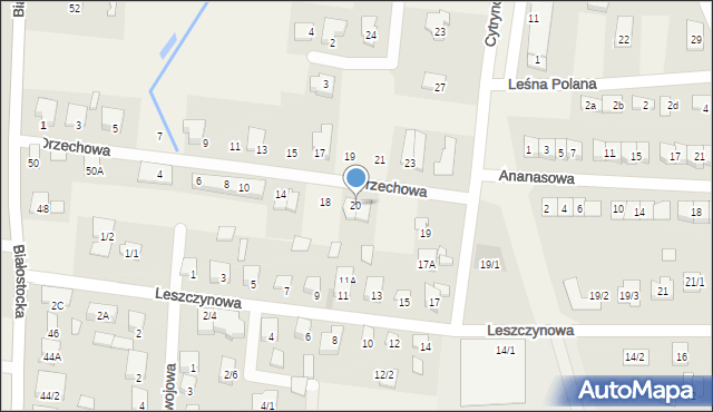 Grabówka, Orzechowa, 20, mapa Grabówka