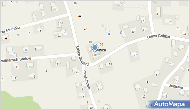 Grębynice, Orlich Gniazd, 38, mapa Grębynice