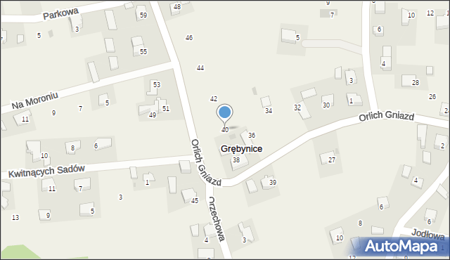 Grębynice, Orlich Gniazd, 40, mapa Grębynice